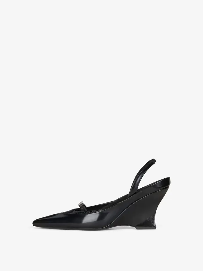 Women Heels Givenchy Raven Slingbacks In Leather And Ayers Black Women Heels Givenchy Raven Slingbacks In Leather And Ayers Black