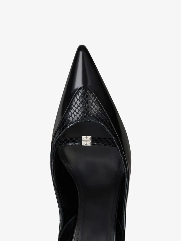 Women Heels Givenchy Raven Slingbacks In Leather And Ayers Black Women Heels Givenchy Raven Slingbacks In Leather And Ayers Black