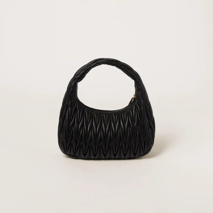 Women Hobo Bags Miu Miu Wander Matelass Nappa Leather Hobo Bag Black Women Hobo Bags Miu Miu Wander Matelass Nappa Leather Hobo Bag Black