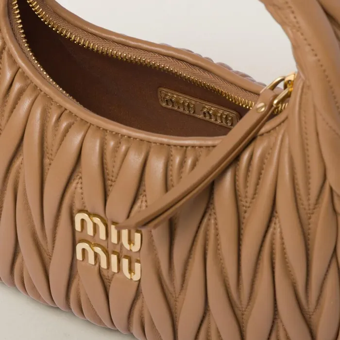 Women Hobo Bags Miu Miu Wander Matelass Nappa Leather Hobo Bag Caramel Women Hobo Bags Miu Miu Wander Matelass Nappa Leather Hobo Bag Caramel
