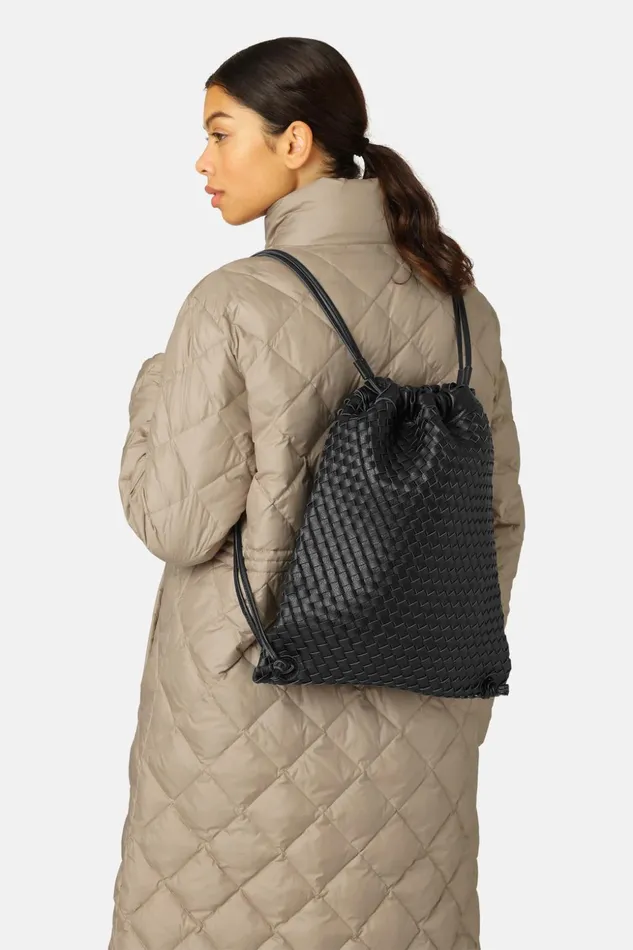 Women Ilse Jacobsen Backpacks String Backpack 8211 Black Gun Metal