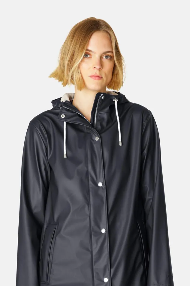 Women Ilse Jacobsen Raincoats Rain Jacket 8211 Dark Indigo