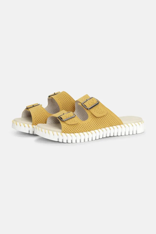 Women Ilse Jacobsen Tulip Flats Sandals 8211 Golden Rod