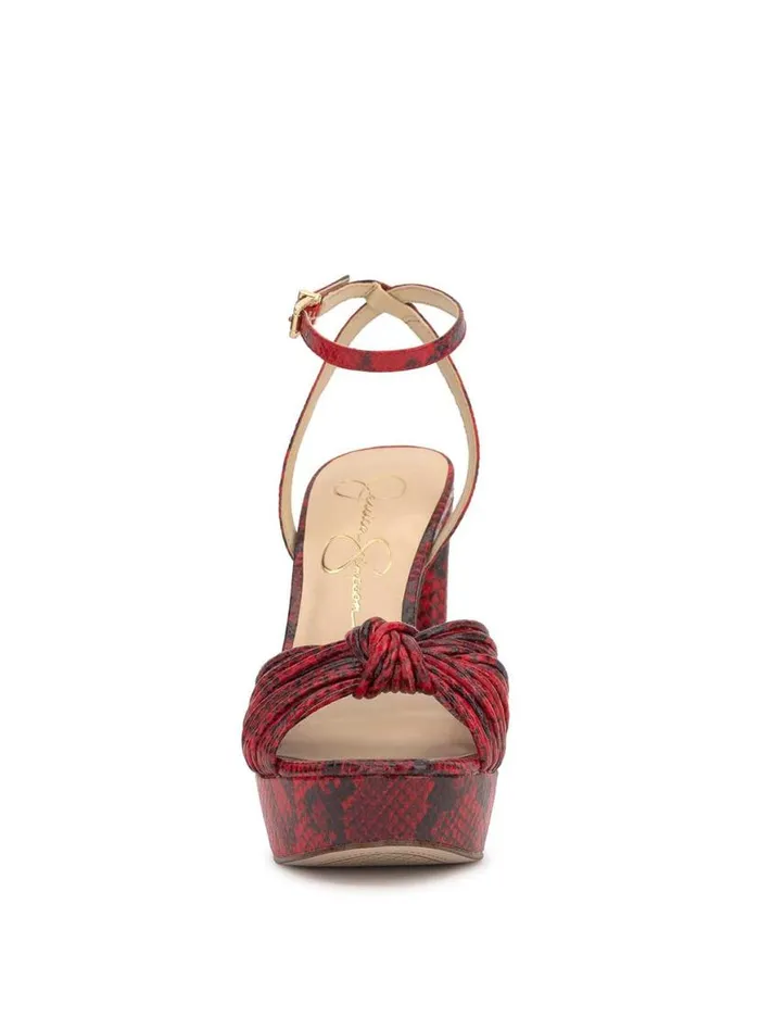 Women Immie Platform Sandal In Red Snake Jessica Simpson Platforms
