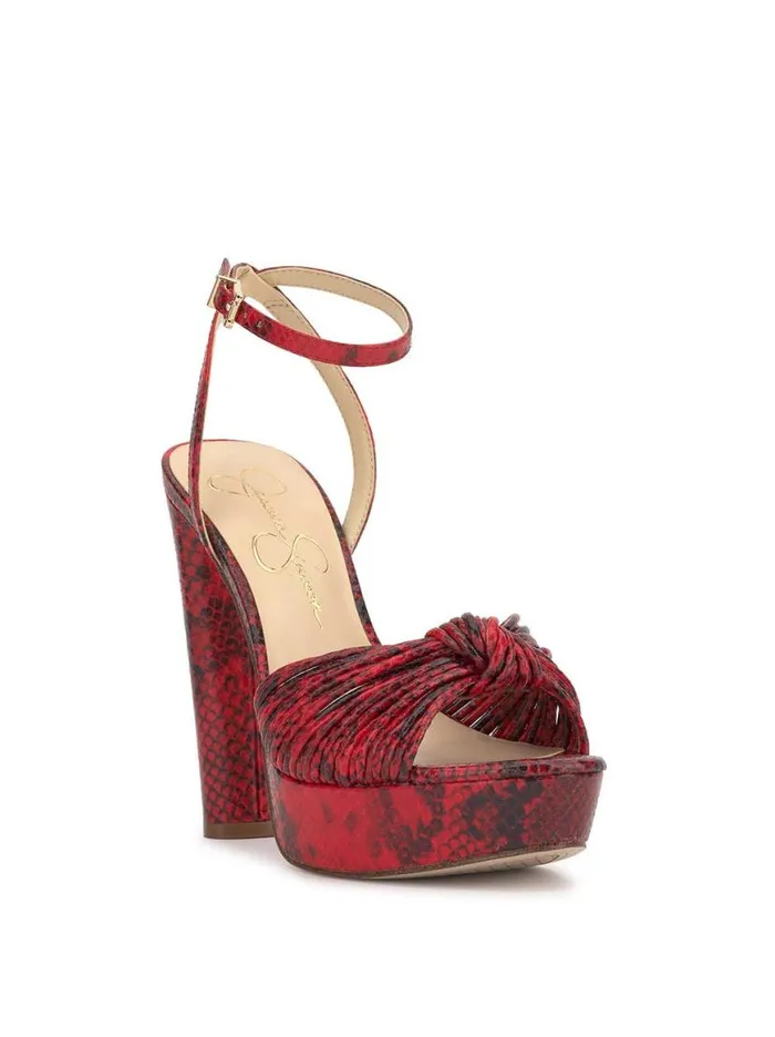 Women Immie Platform Sandal In Red Snake Jessica Simpson Platforms