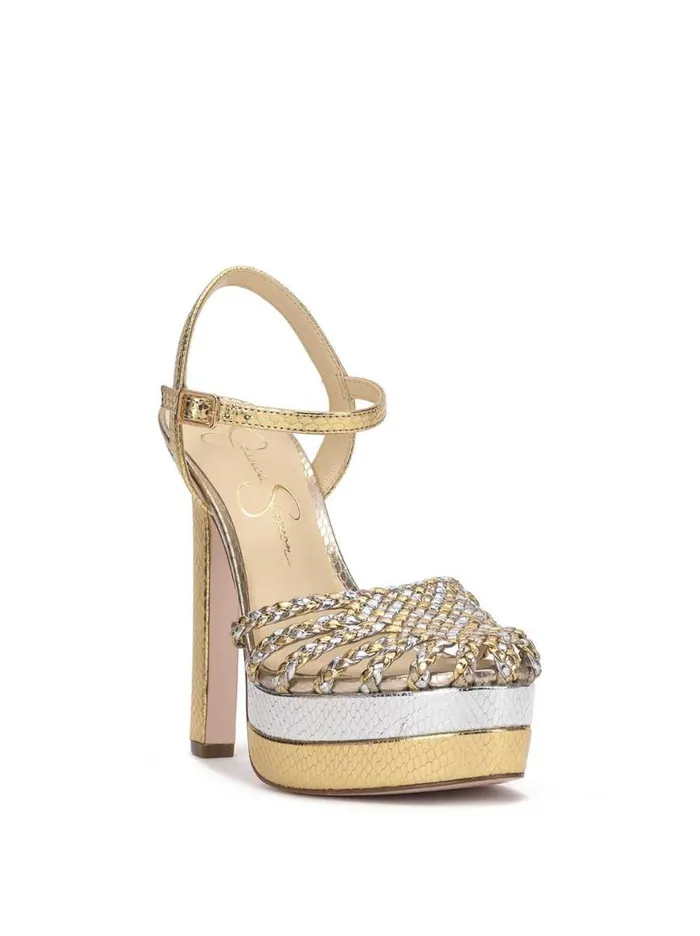 Women Inaia Braided Platform Sandal In Gold Jessica Simpson Platforms