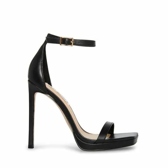 Women IRIDESSA BLACK LEATHER Black Leather Steve Madden Heels