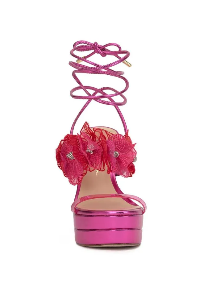 Women Iyla Flower Double Platform Sandal In Pink Jessica Simpson Platforms