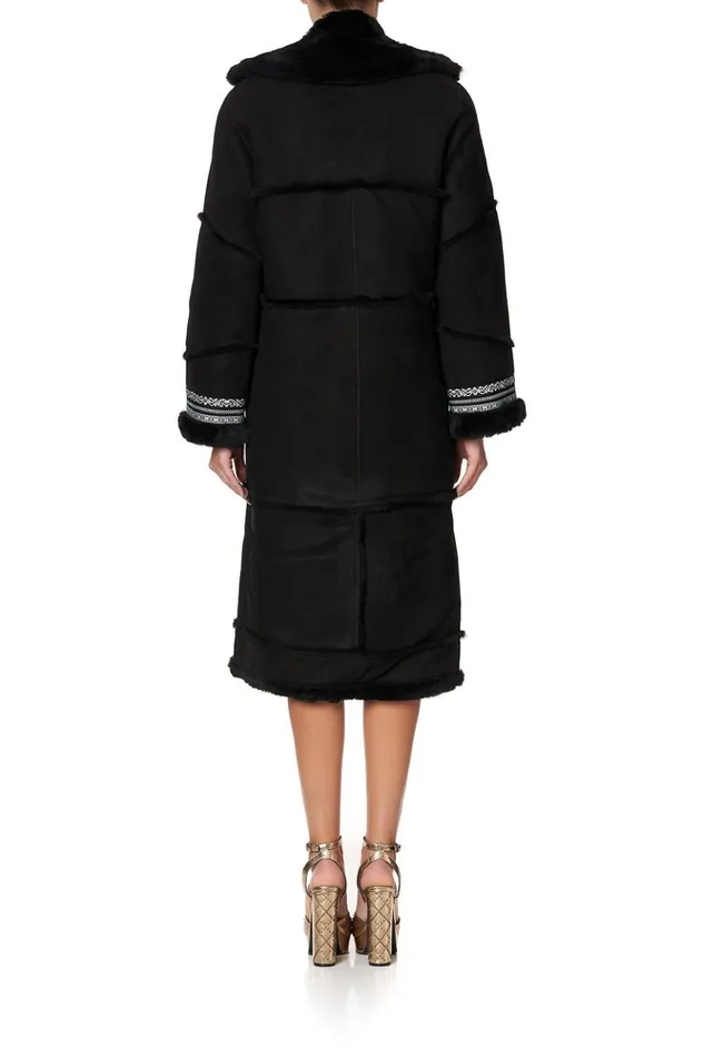 Women Jackets Camilla Long Suede Shearling Coat Mirror Mirror