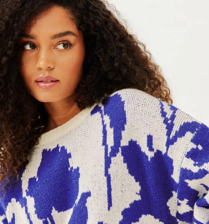 Women Jacquard Jumper 8211 Violet Print Promod Jumpers And Cardigans Women Jacquard Jumper 8211 Violet Print Promod Jumpers And Cardigans