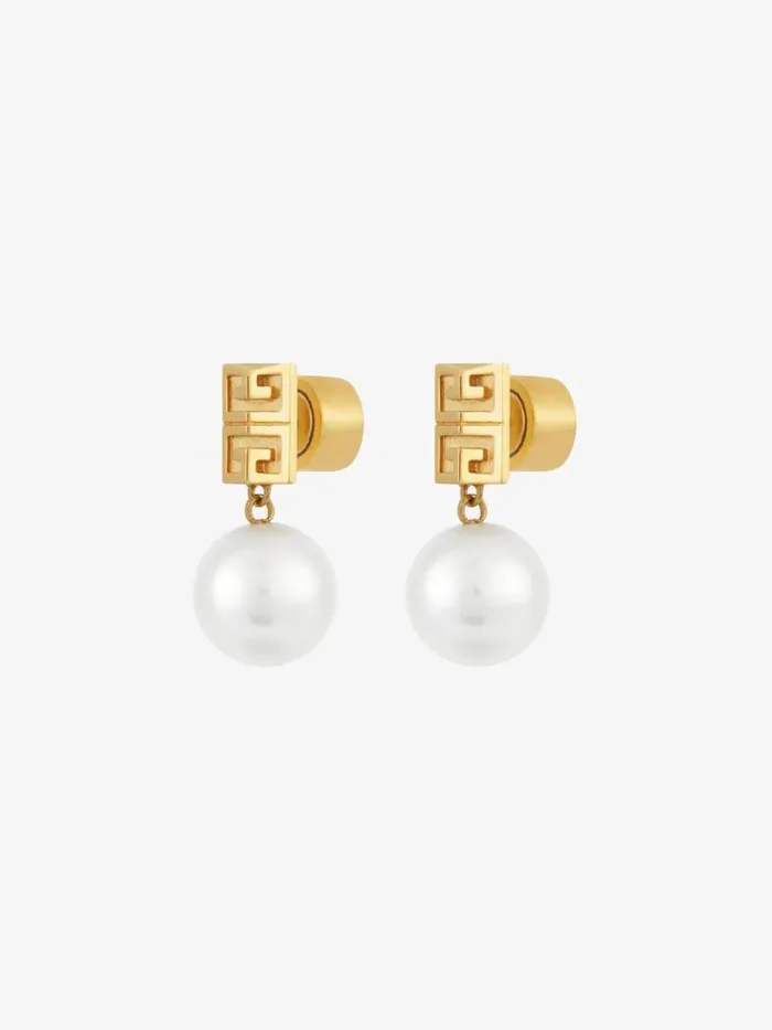 Women Jewelry Givenchy 4G Earrings In Metal With Pearls Whitegolden Yellow Women Jewelry Givenchy 4G Earrings In Metal With Pearls Whitegolden Yellow
