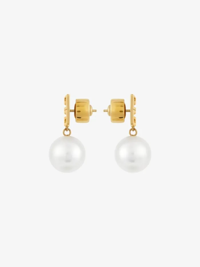 Women Jewelry Givenchy 4G Earrings In Metal With Pearls Whitegolden Yellow Women Jewelry Givenchy 4G Earrings In Metal With Pearls Whitegolden Yellow