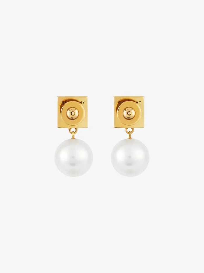 Women Jewelry Givenchy 4G Earrings In Metal With Pearls Whitegolden Yellow Women Jewelry Givenchy 4G Earrings In Metal With Pearls Whitegolden Yellow