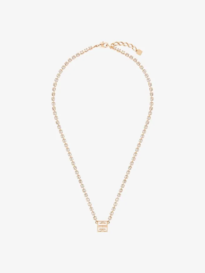 Women Jewelry Givenchy 4G Necklace In Metal With Crystals Rose Golden