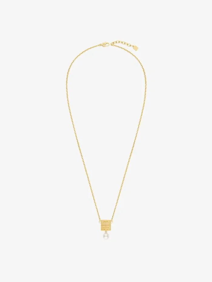 Women Jewelry Givenchy 4G Necklace In Metal With Pearl Golden Yellow