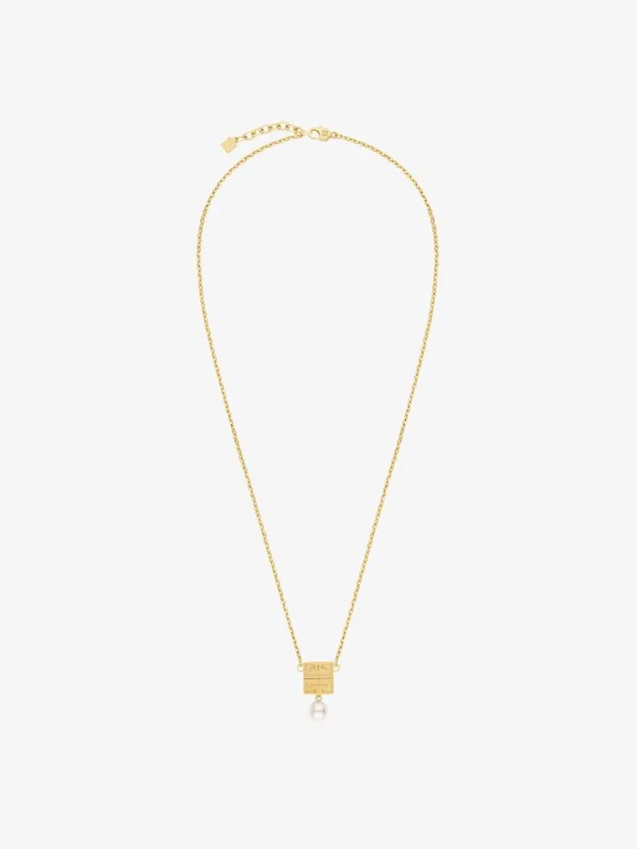 Women Jewelry Givenchy 4G Necklace In Metal With Pearl Golden Yellow