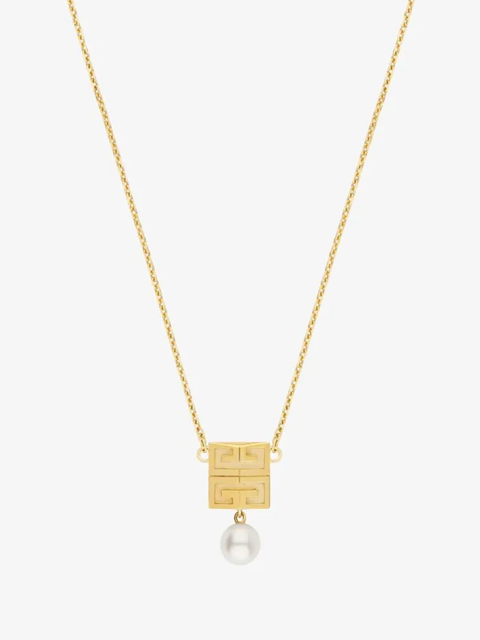 Women Jewelry Givenchy 4G Necklace In Metal With Pearl Golden Yellow