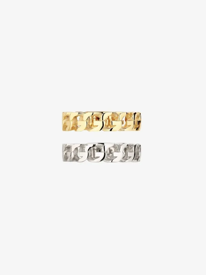 Women Jewelry Givenchy G Chain Ring Set In Metal Goldensilvery