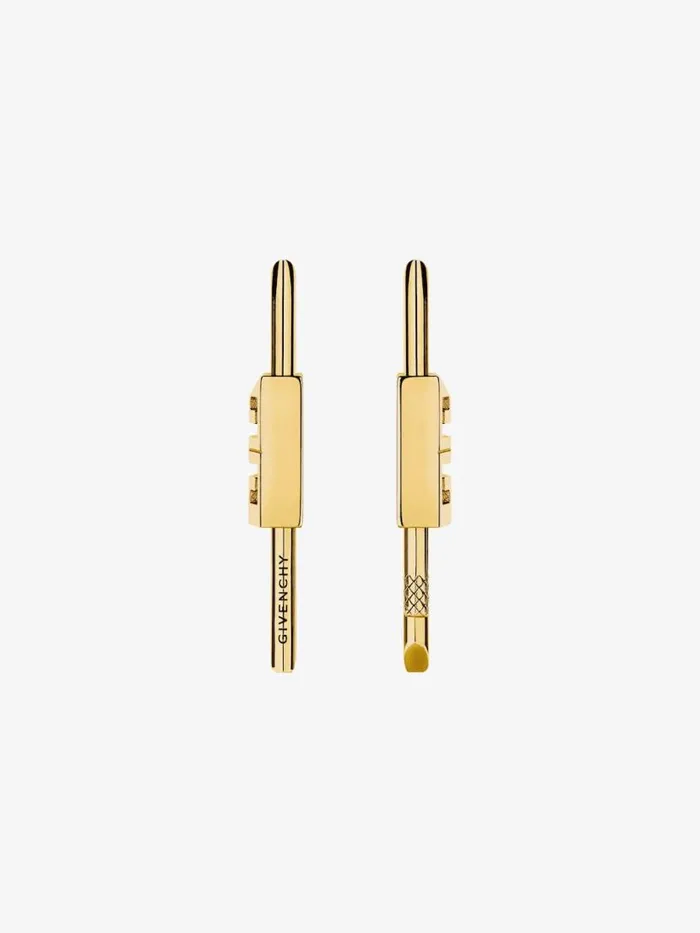 Women Jewelry Givenchy Lock Earrings In Metal Golden Yellow