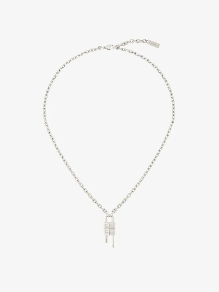Women Jewelry Givenchy Mini Lock Necklace In Metal Silvery
