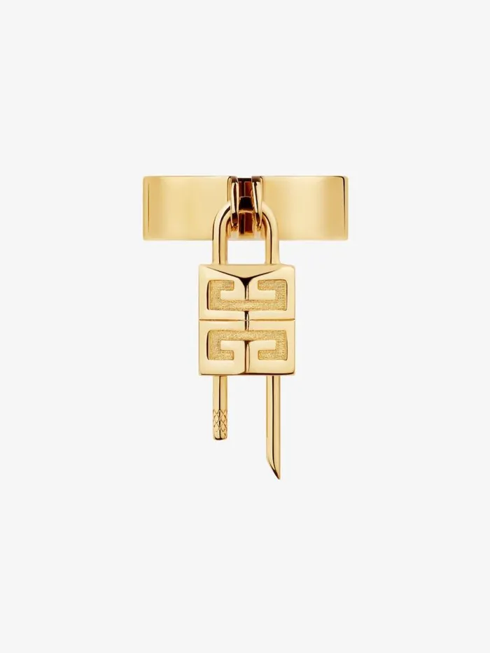 Women Jewelry Givenchy Mini Lock Ring In Metal Golden Yellow