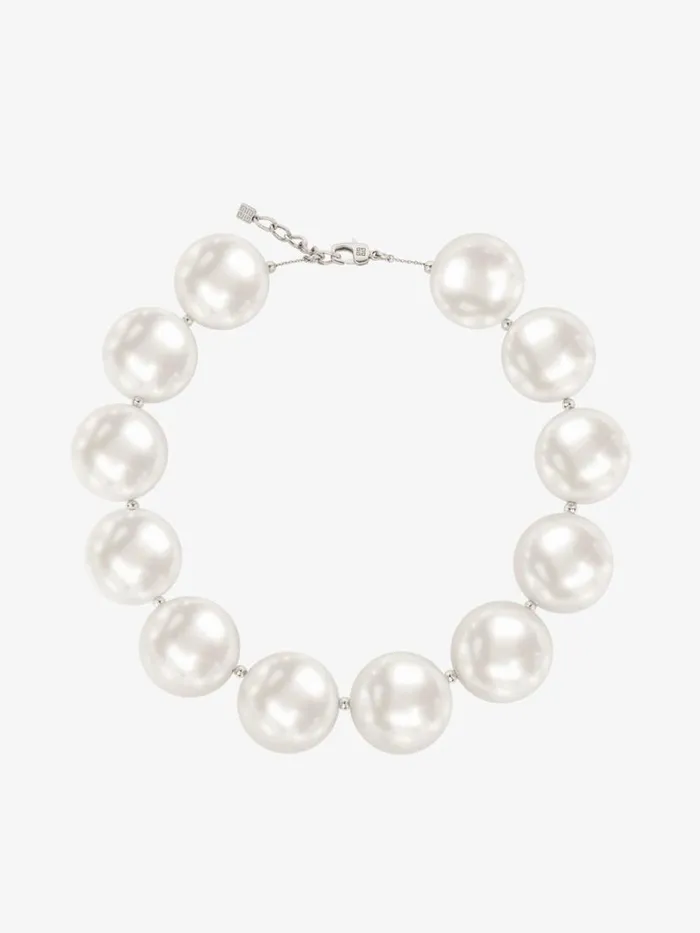 Women Jewelry Givenchy Stitch Necklace In Pearls With Crystals Whitesilvery Women Jewelry Givenchy Stitch Necklace In Pearls With Crystals Whitesilvery