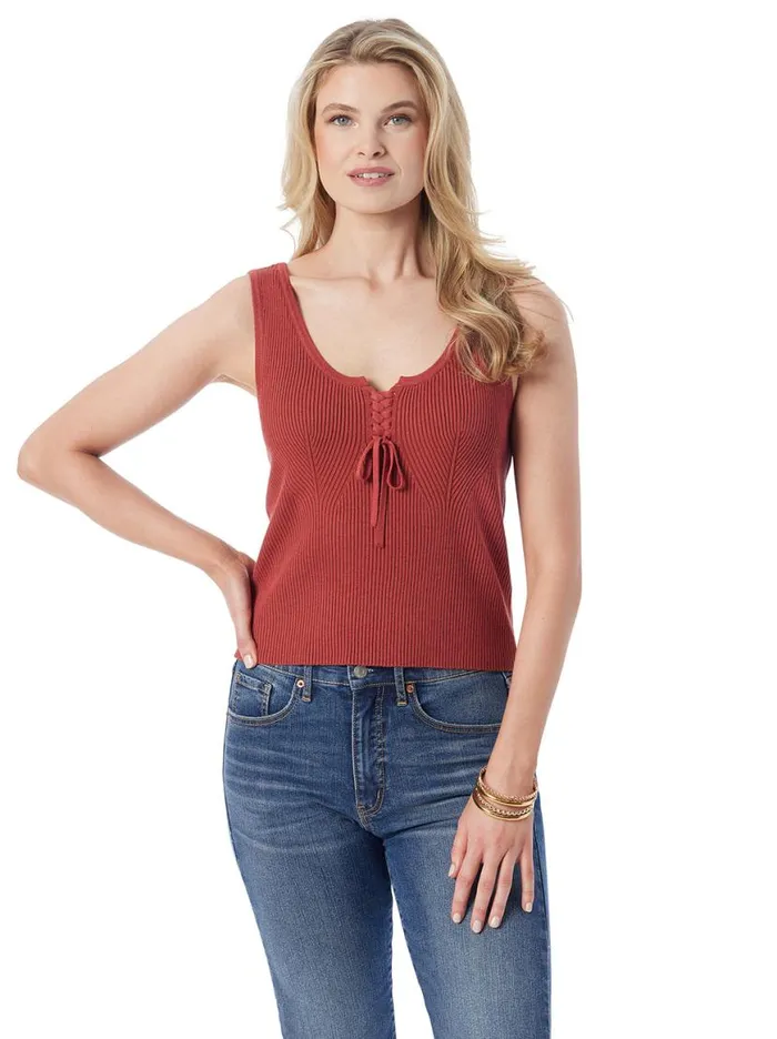 Women Johanna Lace Up Tank In Chili Oil Jessica Simpson Tops and Tees