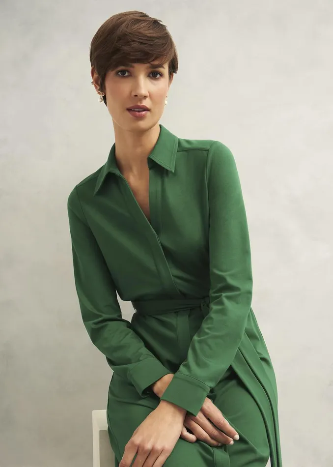 Women Julia Ponte Dress Green Hobbs Dresses and Jumpsuits
