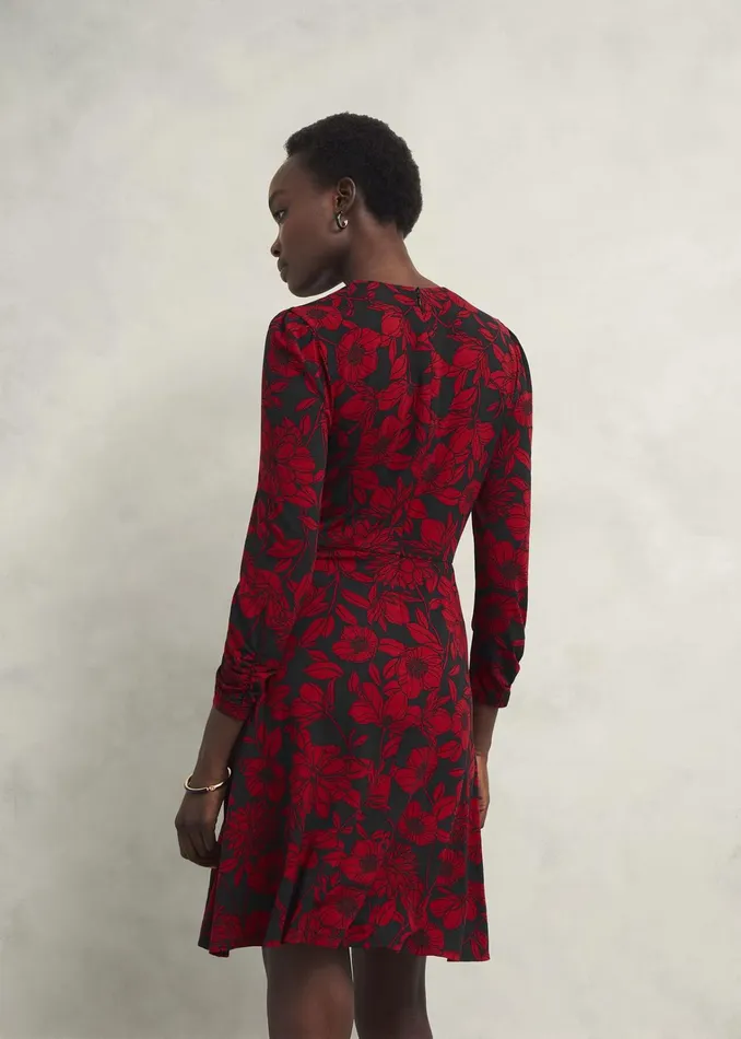 Women Julietta Jersey Dress Black Red Hobbs Dresses and Jumpsuits