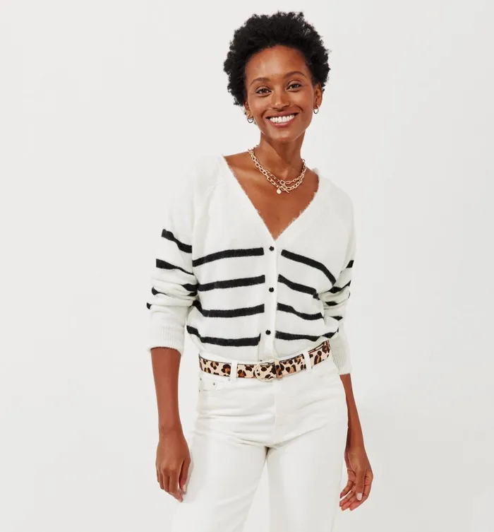 Women Jumper Cardigan 8211 Black Stripes Promod Jumpers And Cardigans