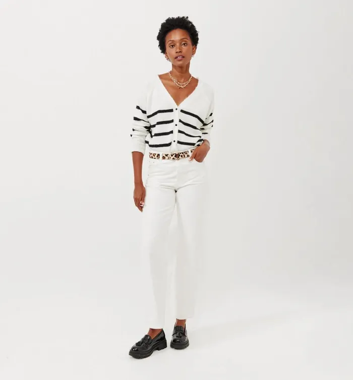 Women Jumper Cardigan 8211 Black Stripes Promod Jumpers And Cardigans