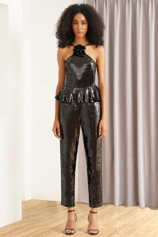 Women Jumpsuits and Rompers YUMI KIM COLLEEN JUMPSUIT Black Sequins
