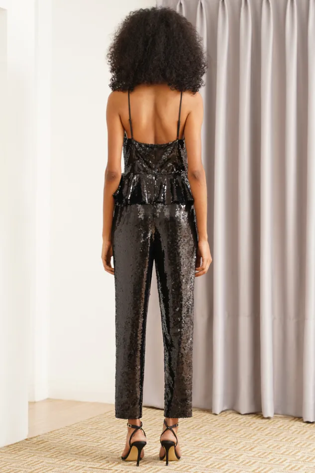 Women Jumpsuits and Rompers YUMI KIM COLLEEN JUMPSUIT Black Sequins