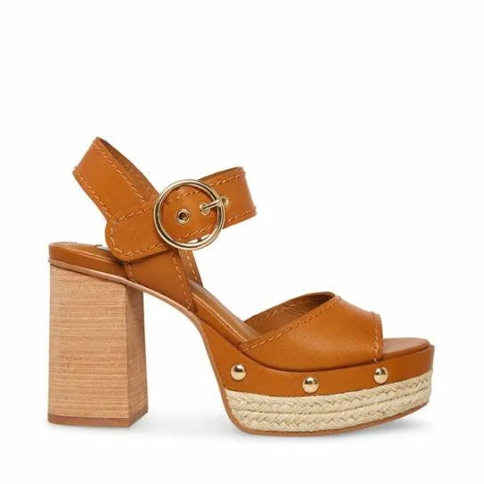 Women KAMILLE TAN LEATHER Tan Leather Steve Madden Heels