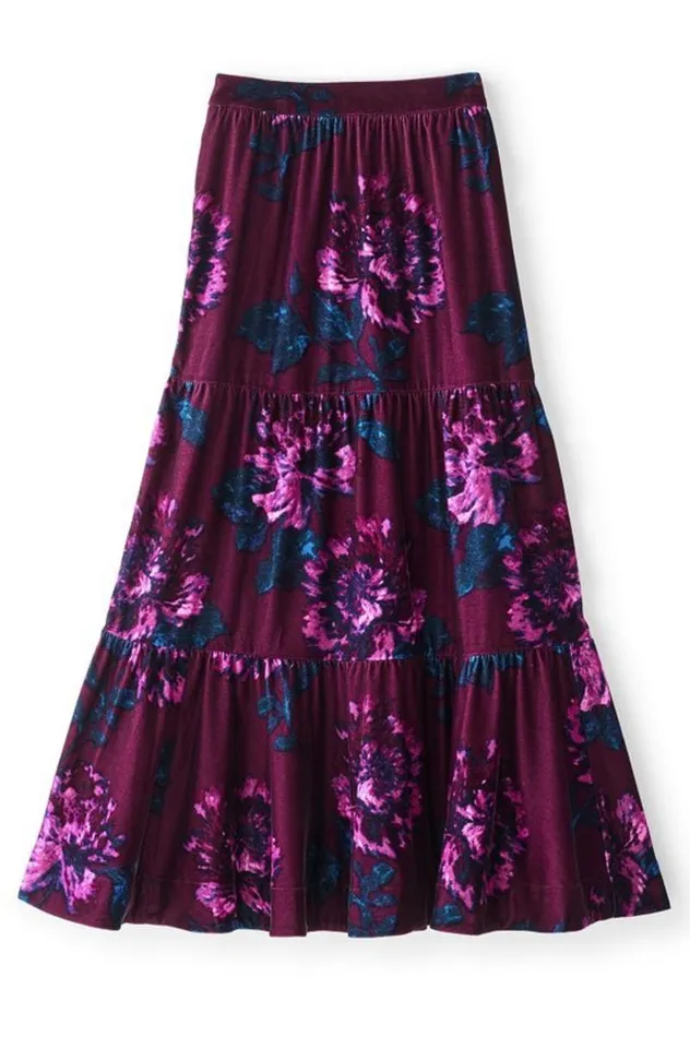 Women Kara Velvet Skirt Bordeaux Bloom Soft Surroundings Skirts Women Kara Velvet Skirt Bordeaux Bloom Soft Surroundings Skirts