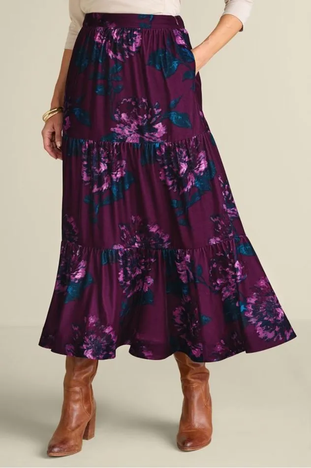 Women Kara Velvet Skirt Bordeaux Bloom Soft Surroundings Skirts Women Kara Velvet Skirt Bordeaux Bloom Soft Surroundings Skirts