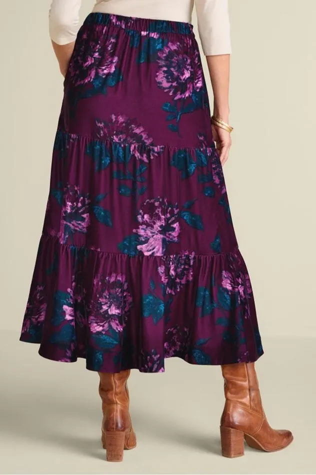 Women Kara Velvet Skirt Bordeaux Bloom Soft Surroundings Skirts Women Kara Velvet Skirt Bordeaux Bloom Soft Surroundings Skirts