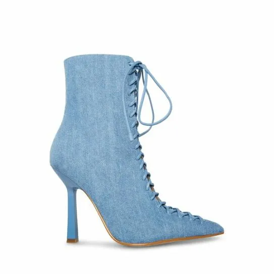 Women KATARI DENIM FABRIC Denim Fabric Steve Madden Boots and Booties