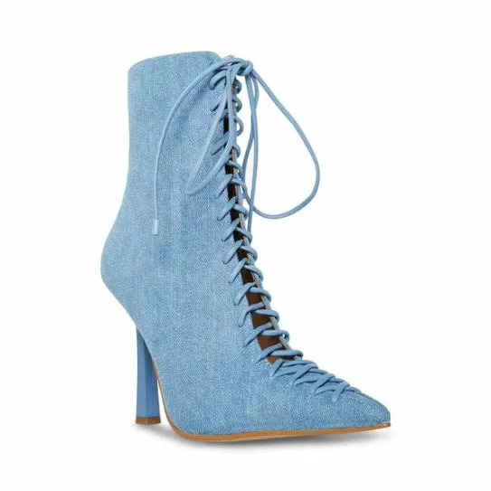 Women KATARI DENIM FABRIC Denim Fabric Steve Madden Boots and Booties
