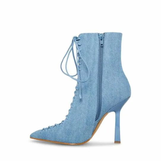 Women KATARI DENIM FABRIC Denim Fabric Steve Madden Boots and Booties
