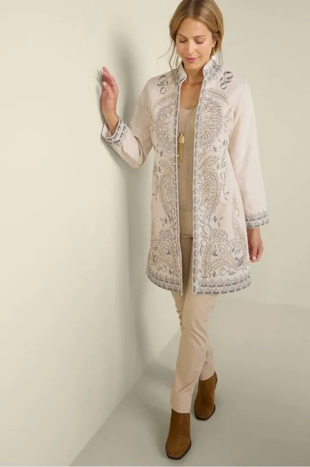 Women Kerala Embellished Natural Jacket Natural Seed Soft Surroundings Toppers