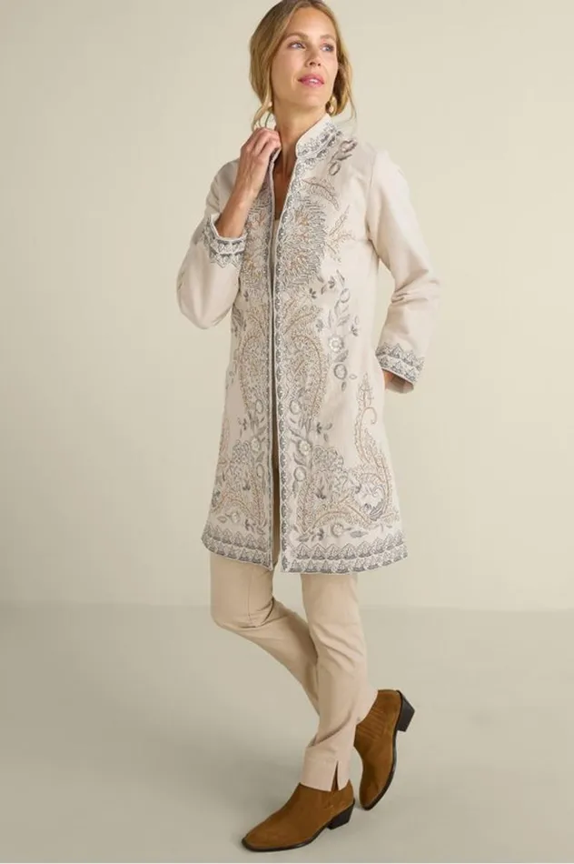 Women Kerala Embellished Natural Jacket Natural Seed Soft Surroundings Toppers Women Kerala Embellished Natural Jacket Natural Seed Soft Surroundings Toppers