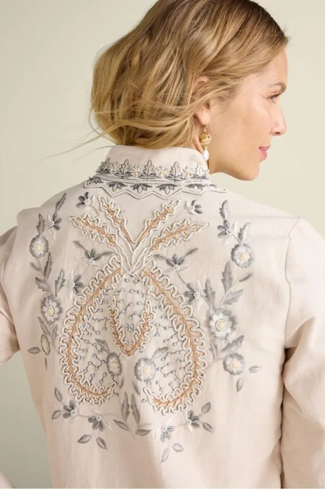 Women Kerala Embellished Natural Jacket Natural Seed Soft Surroundings Toppers Women Kerala Embellished Natural Jacket Natural Seed Soft Surroundings Toppers