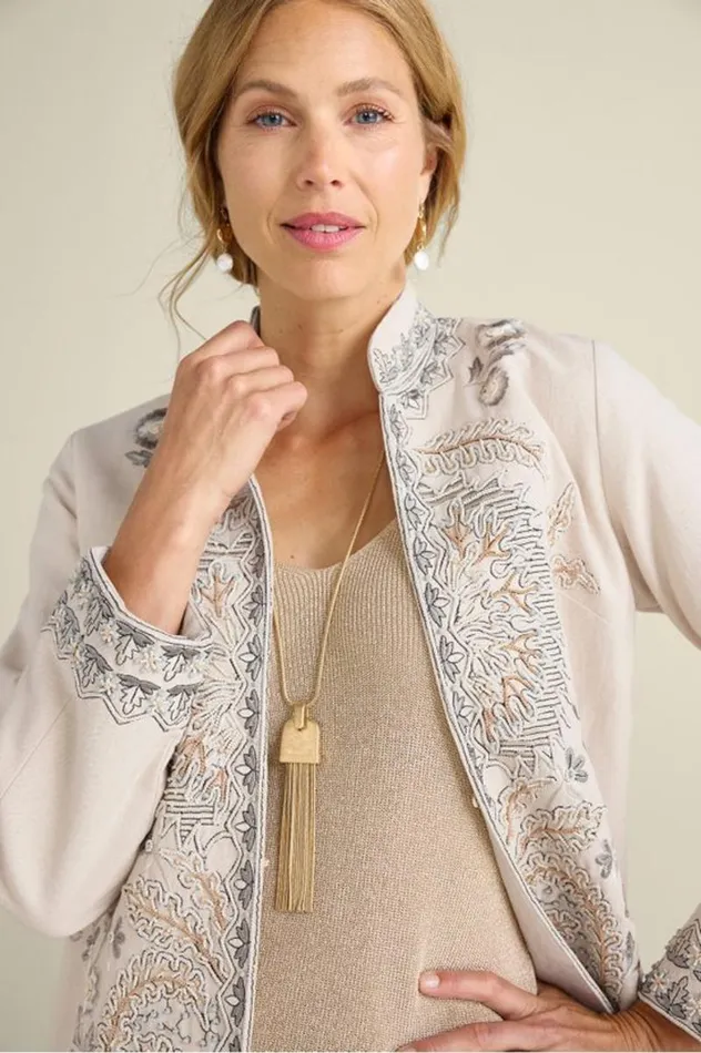 Women Kerala Embellished Natural Jacket Natural Seed Soft Surroundings Toppers Women Kerala Embellished Natural Jacket Natural Seed Soft Surroundings Toppers