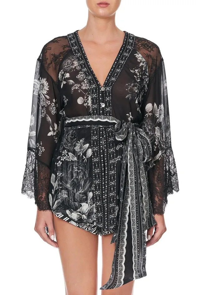 Women Kimonos Camilla Kimono With Shoulder Inserts Moonshine Bloom