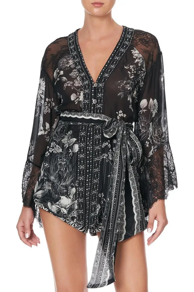 Women Kimonos Camilla Kimono With Shoulder Inserts Moonshine Bloom