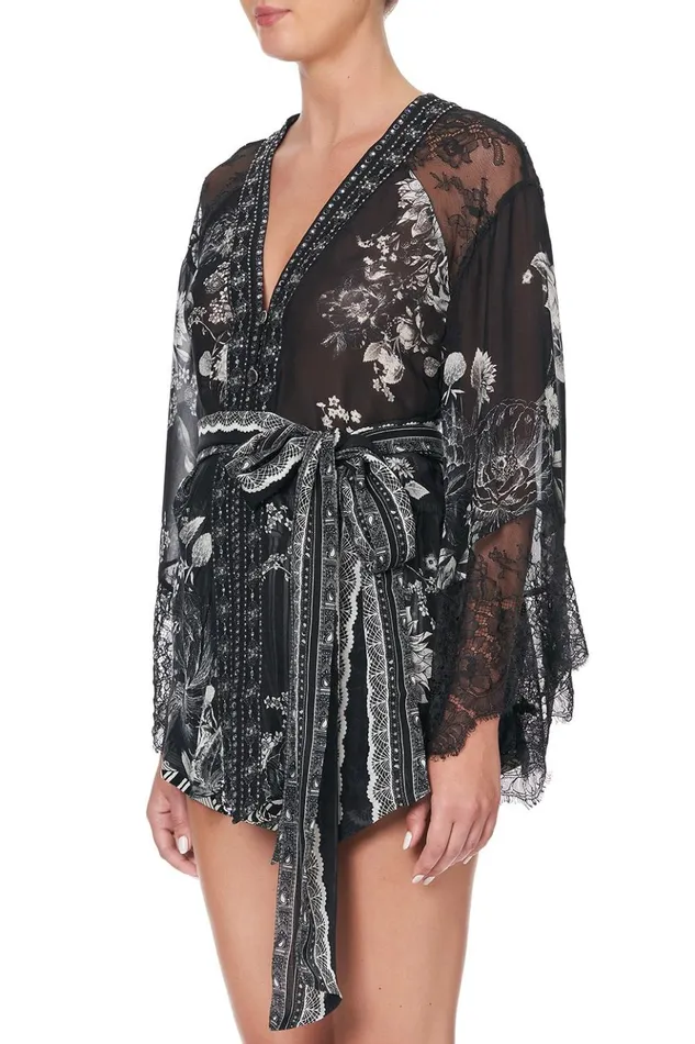 Women Kimonos Camilla Kimono With Shoulder Inserts Moonshine Bloom