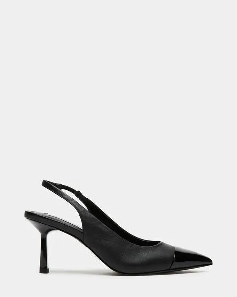 Women KLING BLACK LEATHER Black Leather Steve Madden Heels