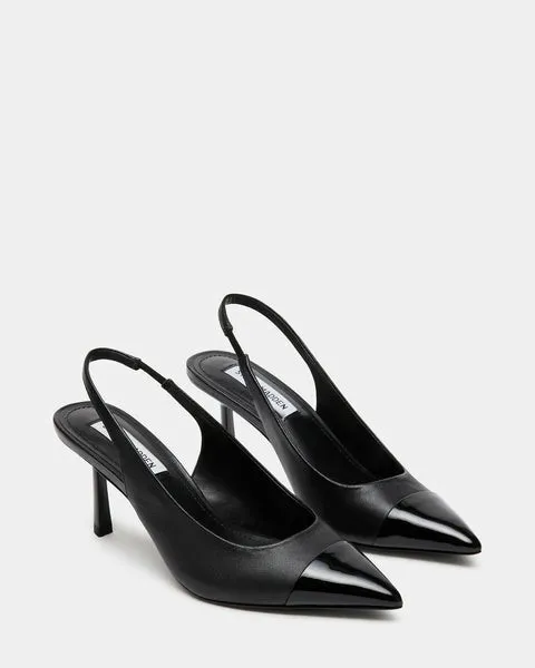 Women KLING BLACK LEATHER Black Leather Steve Madden Heels Women KLING BLACK LEATHER Black Leather Steve Madden Heels