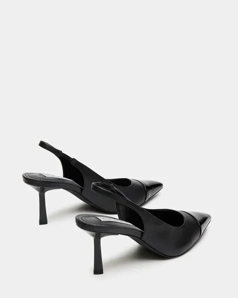 Women KLING BLACK LEATHER Black Leather Steve Madden Heels Women KLING BLACK LEATHER Black Leather Steve Madden Heels